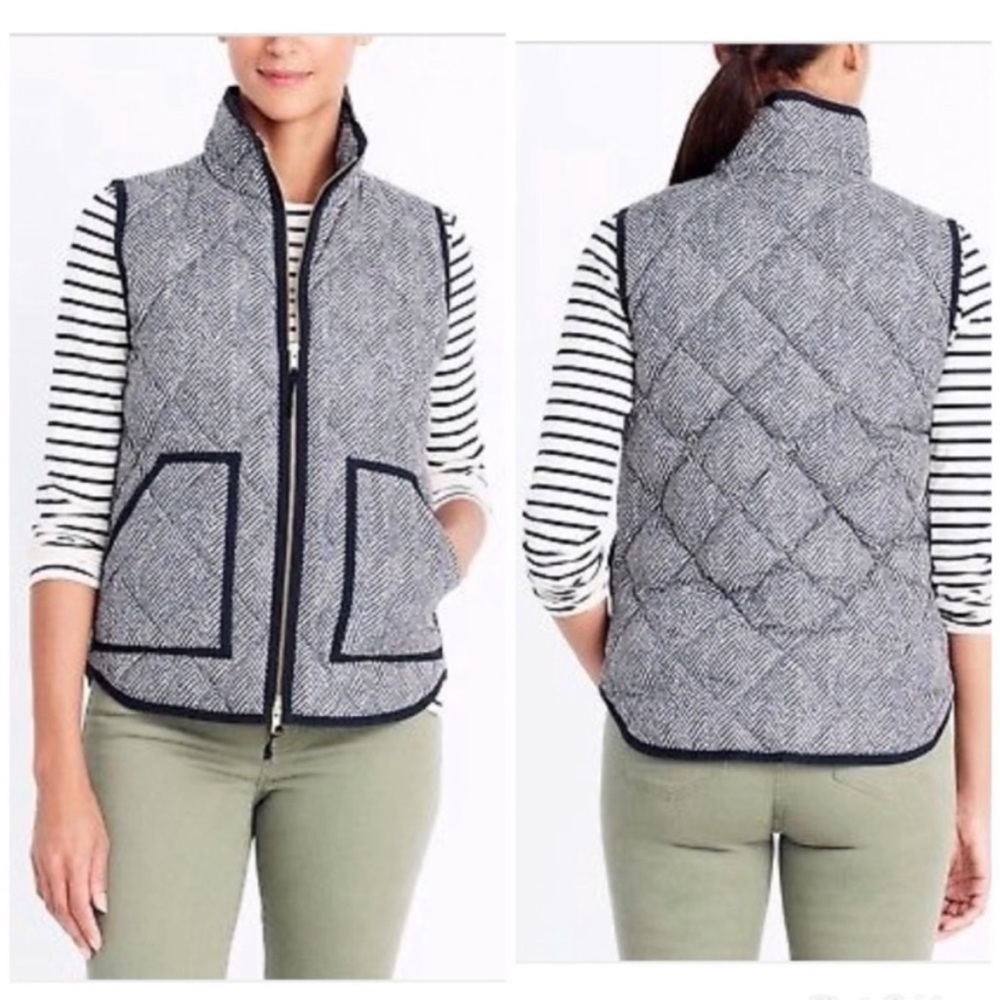 J. Crew Excursion Vest Herringbone Quilted Vest Size XS